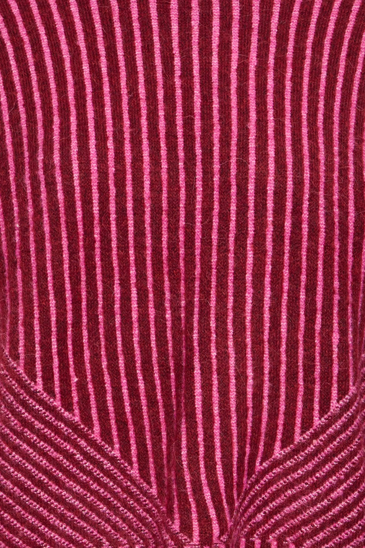 HKAMARA Knit Rhododendron Pink Stripe / Red