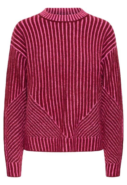 HKAMARA Knit Rhododendron Pink Stripe / Red