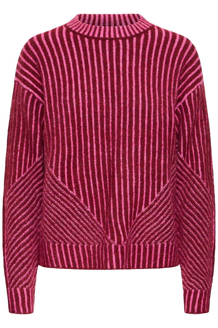HKAMARA Knit Rhododendron Pink Stripe / Red