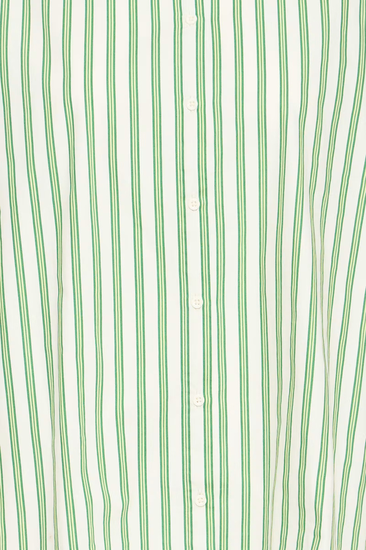 IHGILU Shirt Green & White Stripes