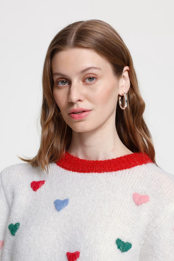 IHBELABLUE Knit Cloud Dancer W Hearts / White
