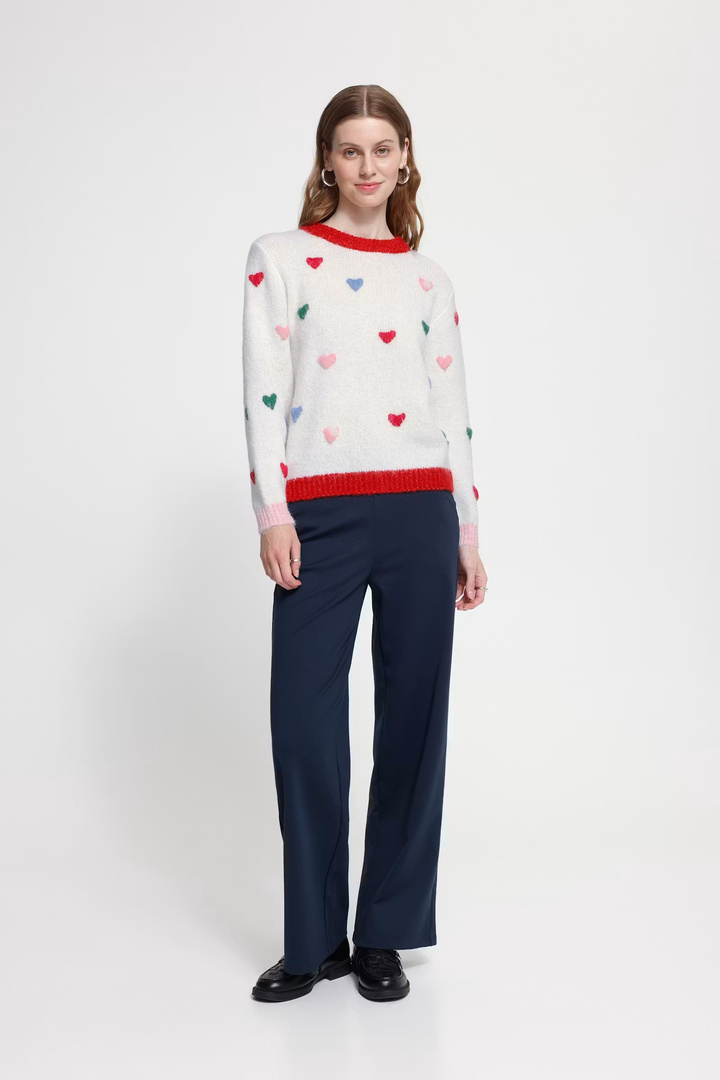 IHBELABLUE Knit Cloud Dancer W Hearts / White