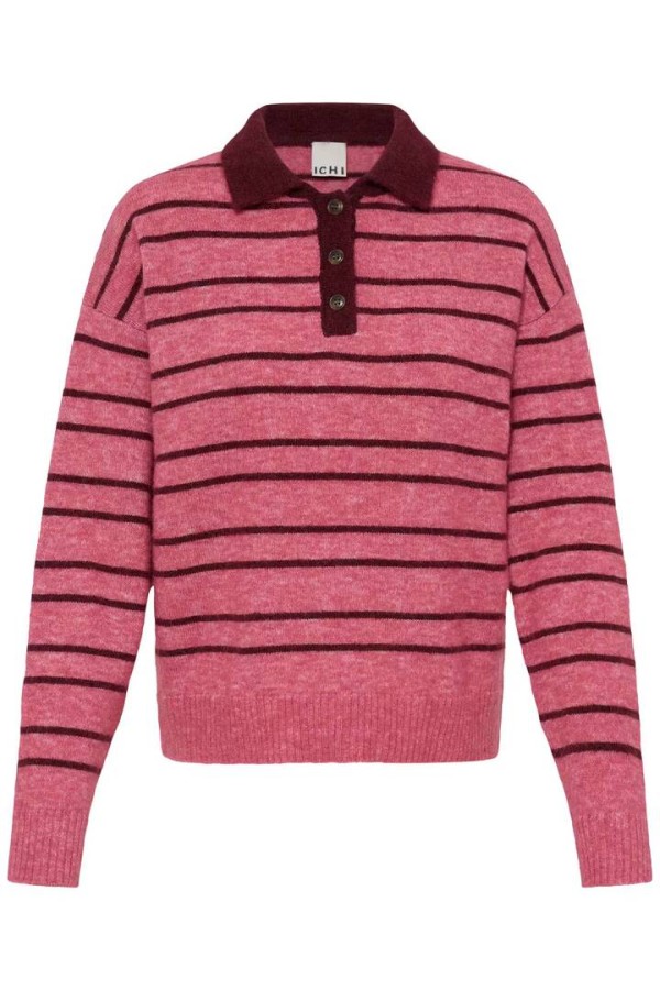 IHSAGE Knit Fruit Dove With Zinfandel Stri / Pink