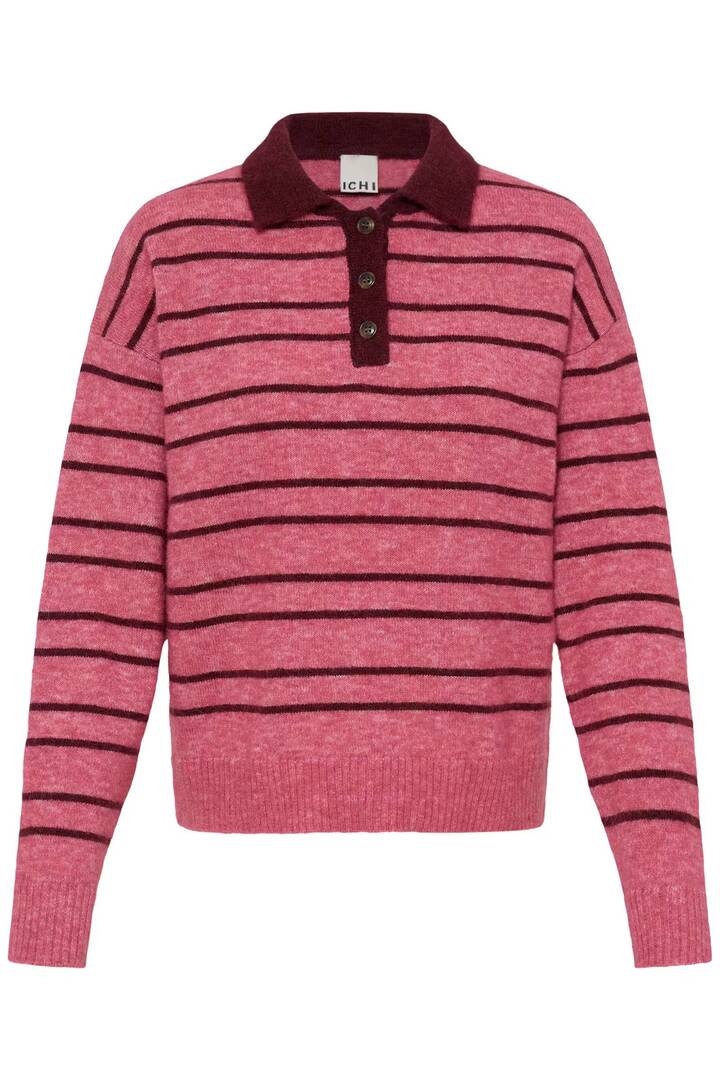 IHSAGE Knit Fruit Dove With Zinfandel Stri / Pink