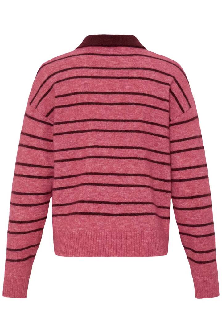 IHSAGE Knit Fruit Dove With Zinfandel Stri / Pink