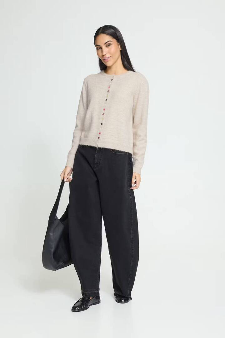 IHFANNY Cardigan Birch Melange / White
