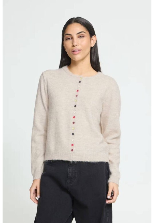 IHFANNY Cardigan Birch Melange / White