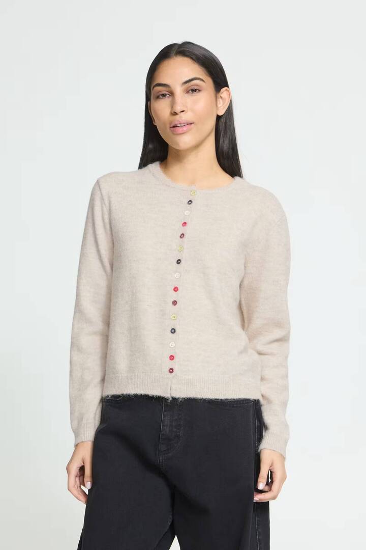 IHFANNY Cardigan Birch Melange / White