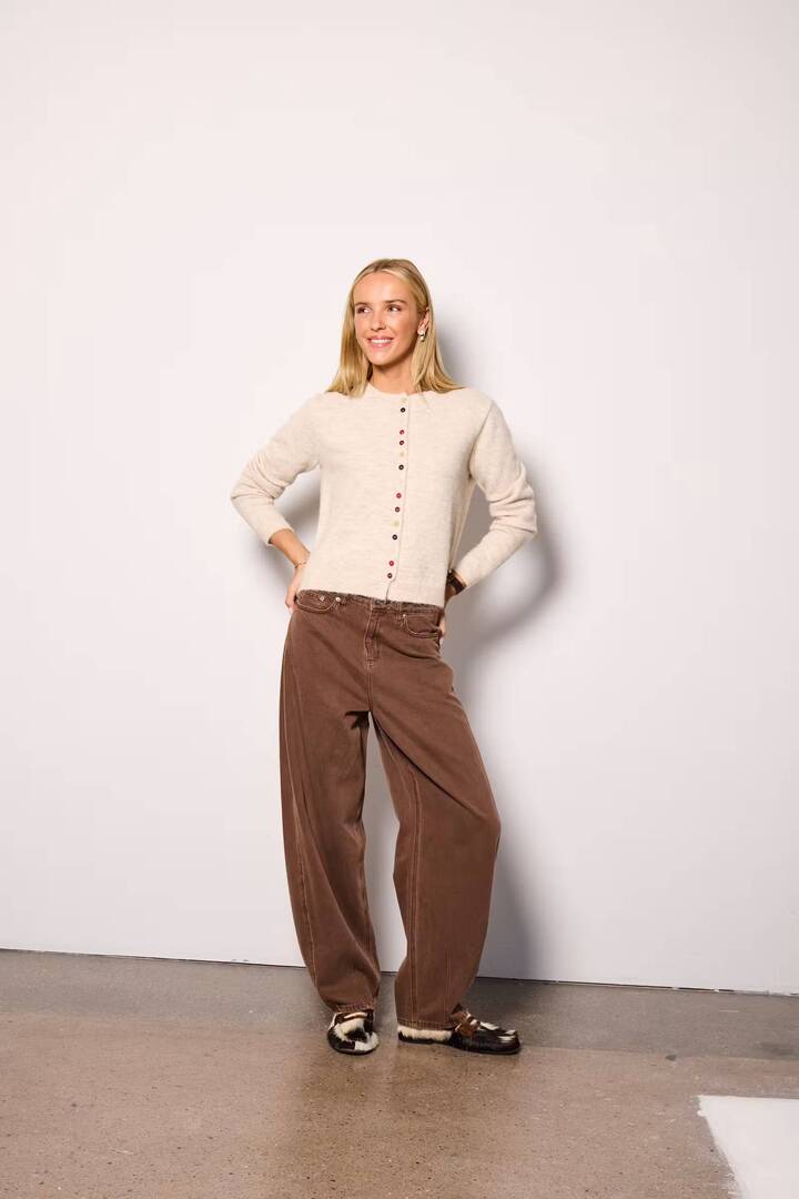 IHFANNY Cardigan Birch Melange / White