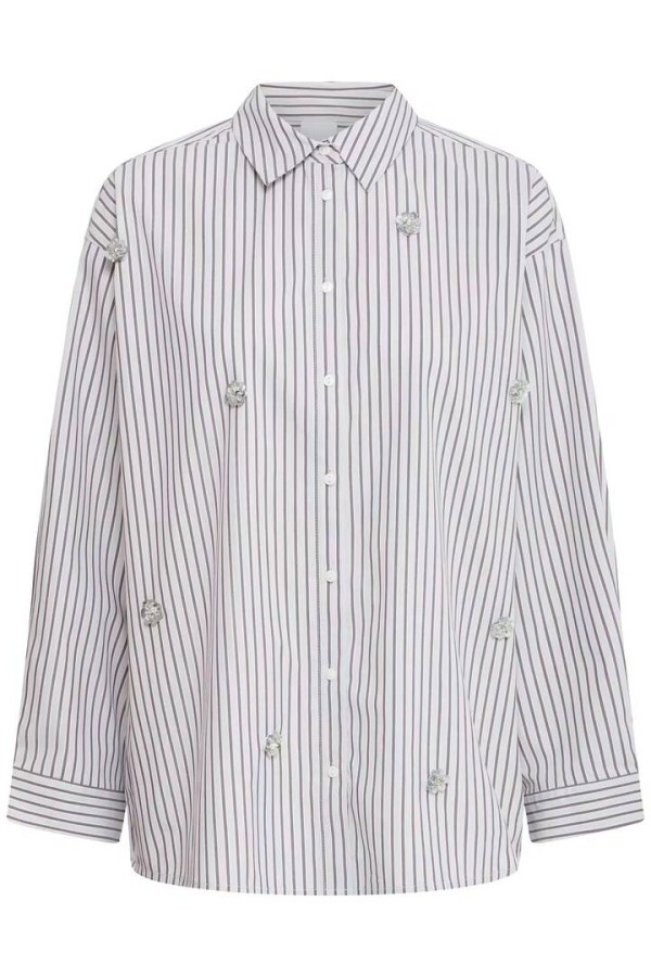 IHJANINE Shirt Grey/Fudge Stripe