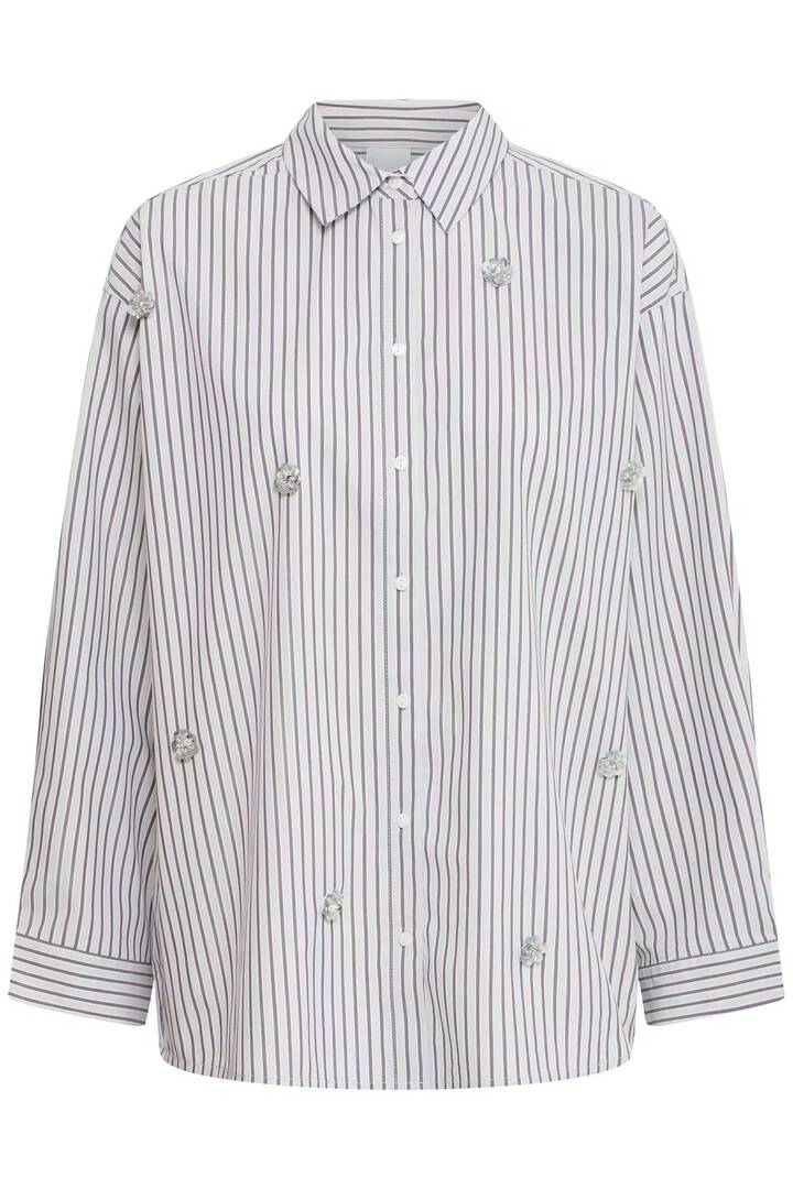 IHJANINE Shirt Grey/Fudge Stripe