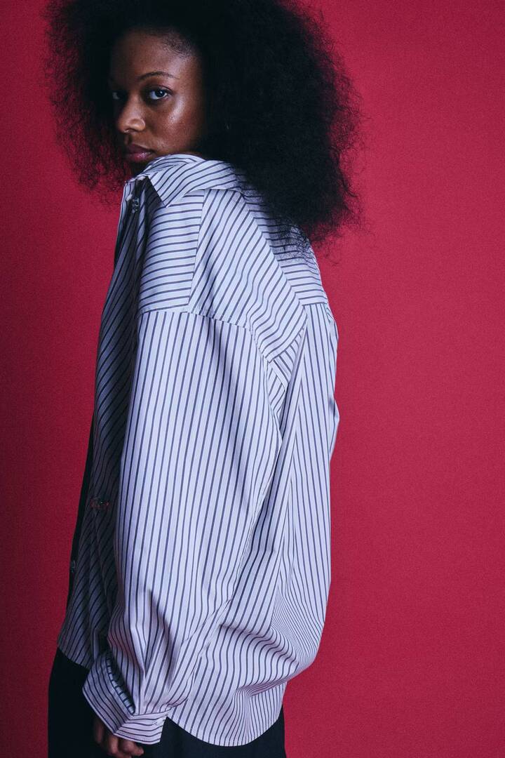 IHJANINE Shirt Grey/Fudge Stripe