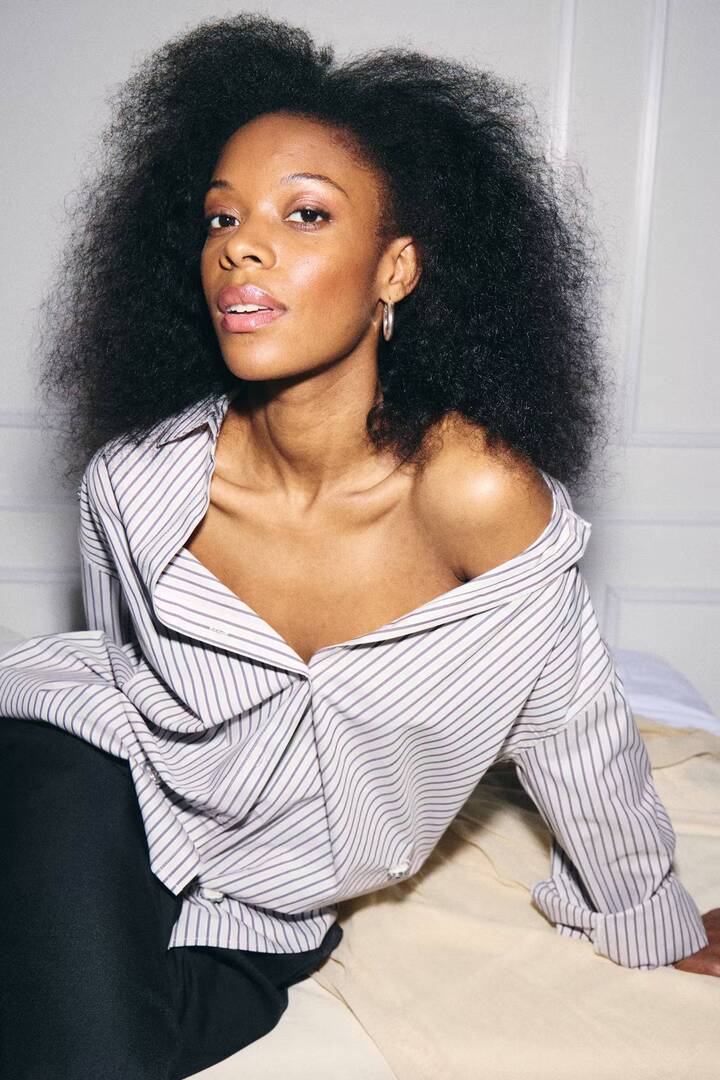 IHJANINE Shirt Grey/Fudge Stripe