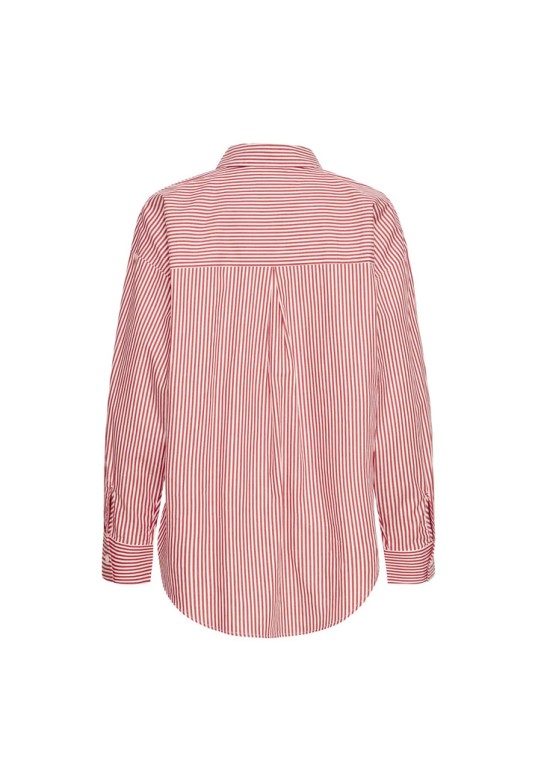 IHGARMI Women's Long Sleeve Shirt POINSETTA AND BIRCH STRIPES