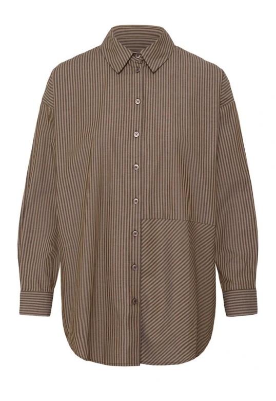 IHGARMI Women's Long Sleeve Shirt CHICORY COFFEE TOASTED COCON
