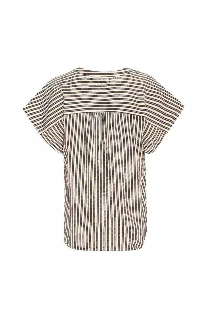 IAFOXA STRIPED BLOUSE BLACK