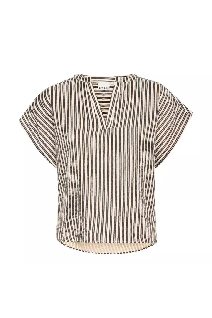 IAFOXA STRIPED BLOUSE BLACK