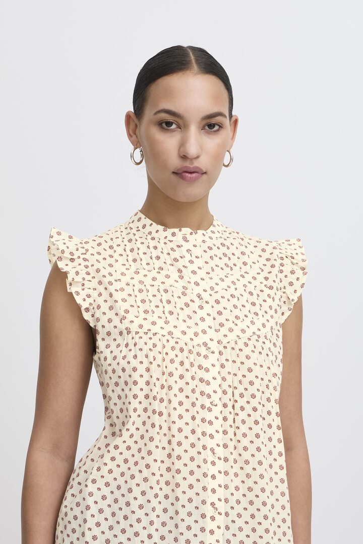 IHURSULA SHIRT FIRED BRICK FLOWER