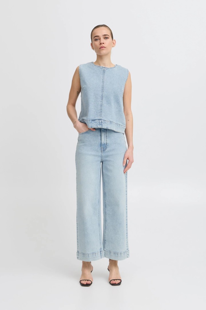 IHARMIOS PANTS LIGHT BLUE WASHED