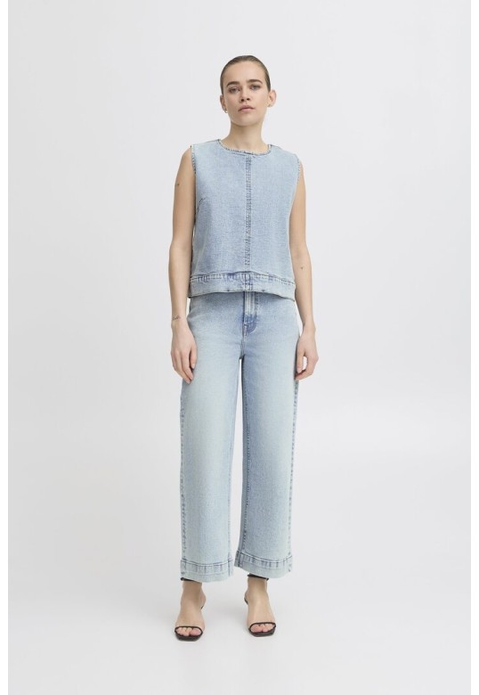 IHARMIOS TOP LIGHT BLUE WASHED