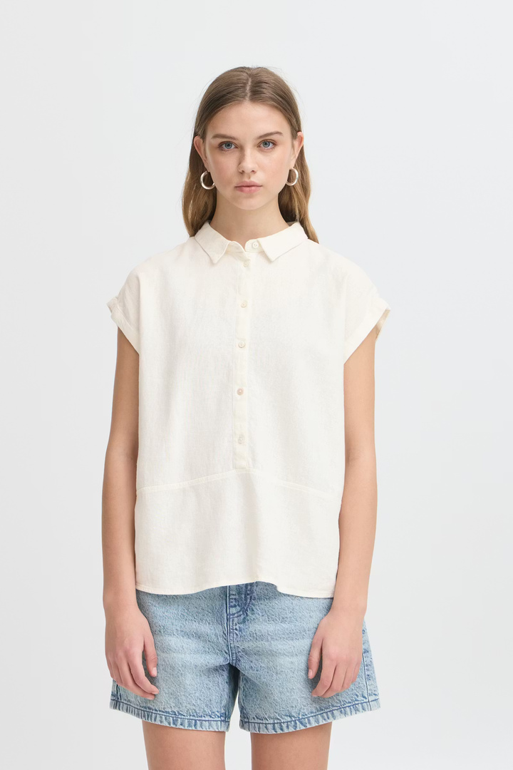 IHLINNO Short-sleeved blouse Cloud Dancer