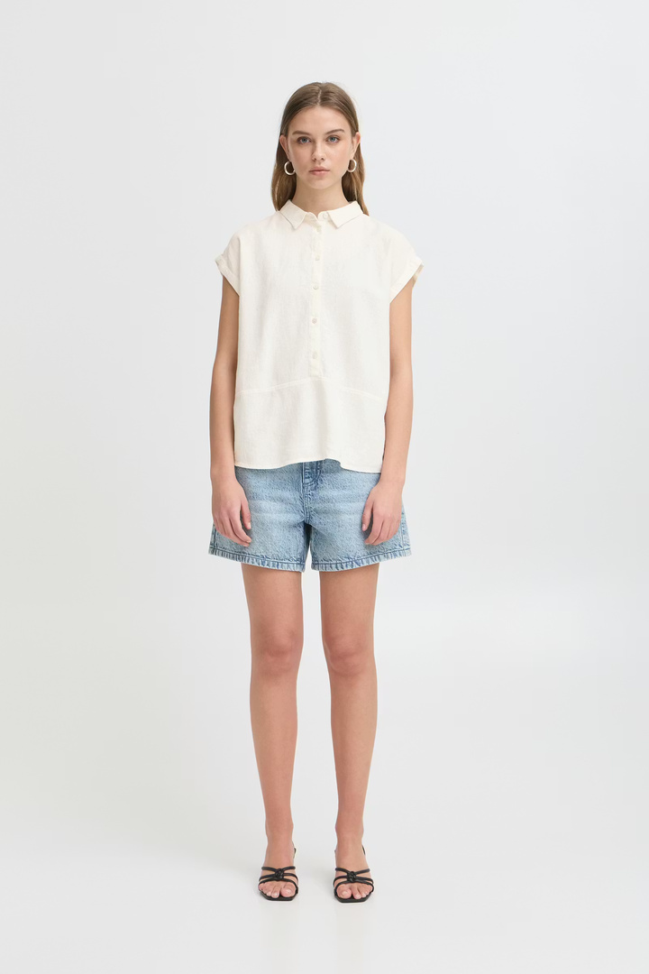 IHLINNO Short-sleeved blouse Cloud Dancer
