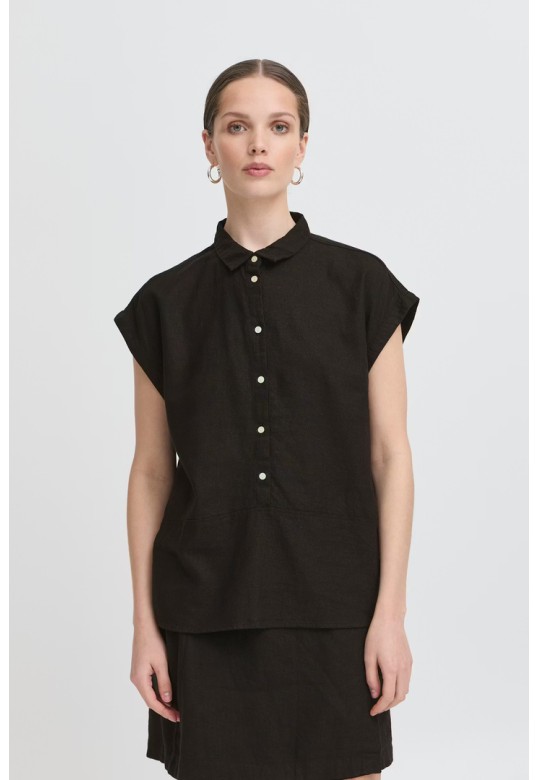 IHLINNO Short-sleeved blouse Black