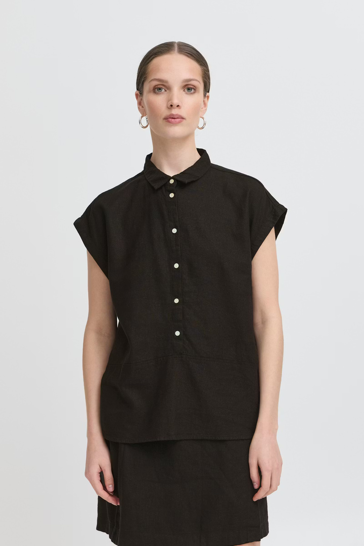 IHLINNO Short-sleeved blouse Black
