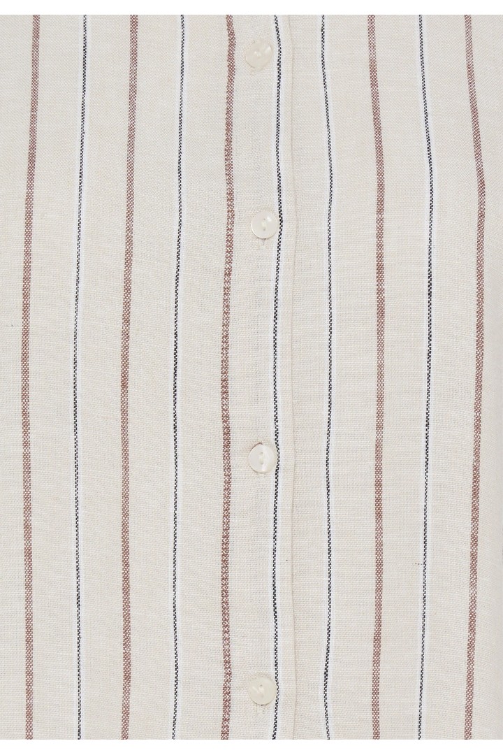 IHLINNO Short-sleeved blouse Brown Stripe / White 