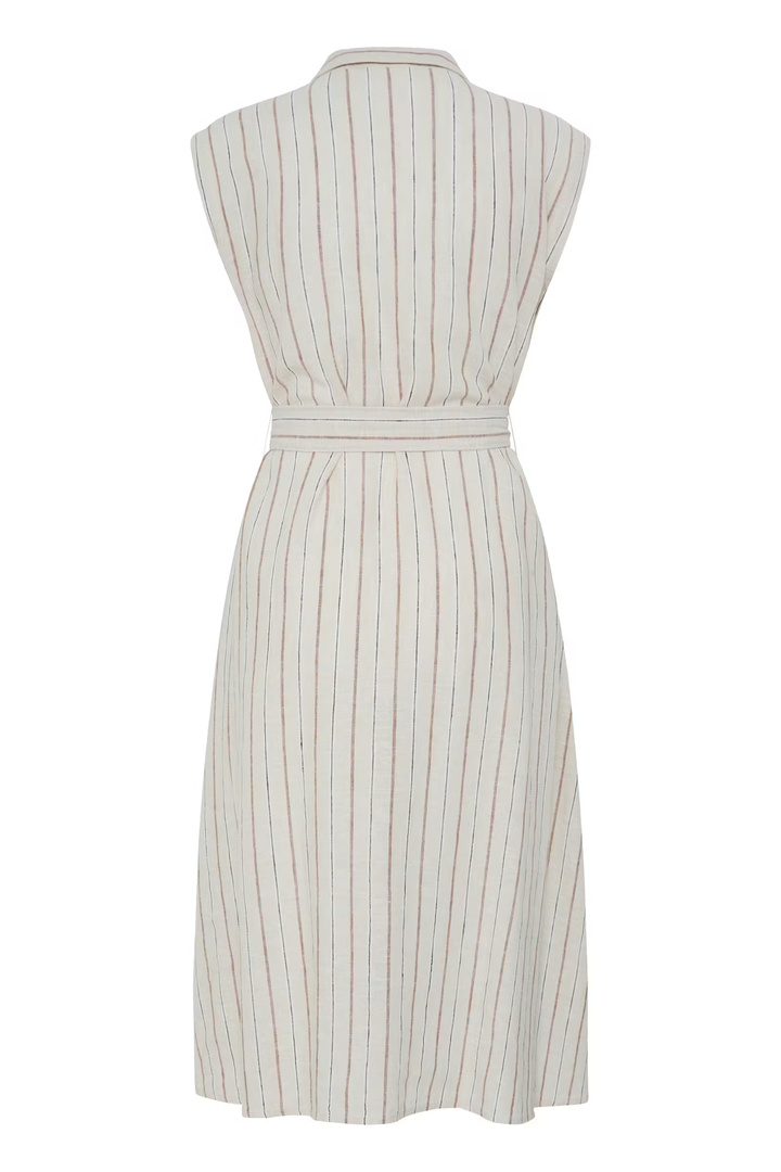 IHLINNO Dress Brown Stripe / White