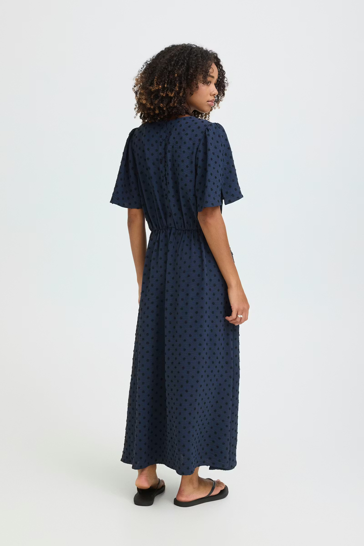 IHZABBY Dress Graphic Dot Total Eclipse W Tot / Blue