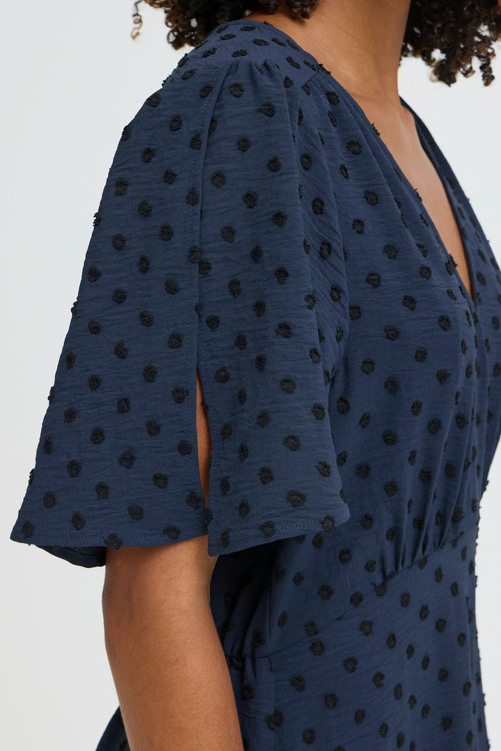 IHZABBY Dress Graphic Dot Total Eclipse W Tot / Blue