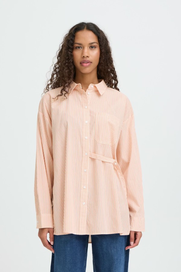 IHFLUCA Shirt BURNT OCHRE STRIPE