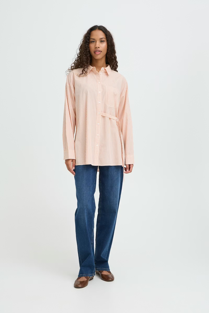 IHFLUCA Shirt BURNT OCHRE STRIPE