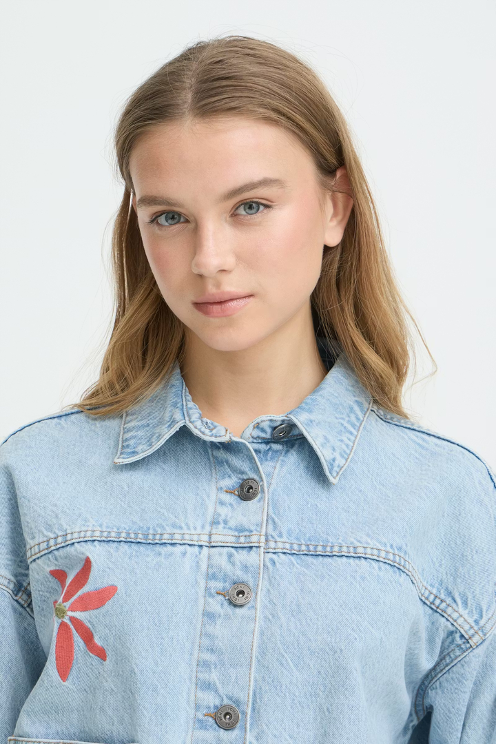 IHBAUVE Casual jacket Light blue washed