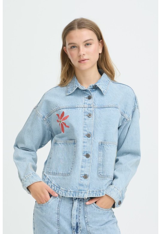 IHBAUVE Casual jacket Light blue washed