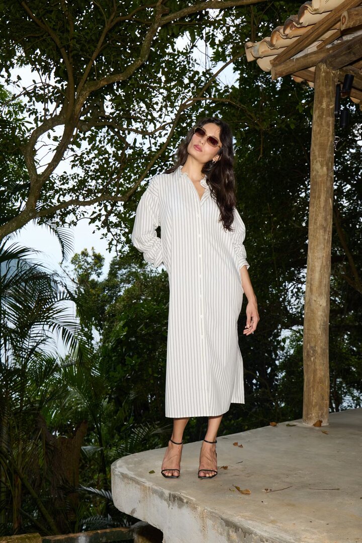 IHJULE Dress CLOUD/BLUE STRIPES