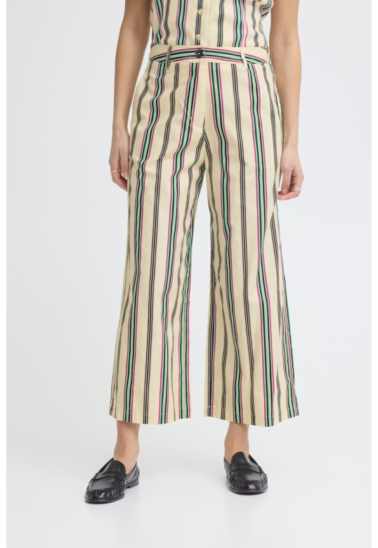 IHLEANNA Pants Multi Stripe / White