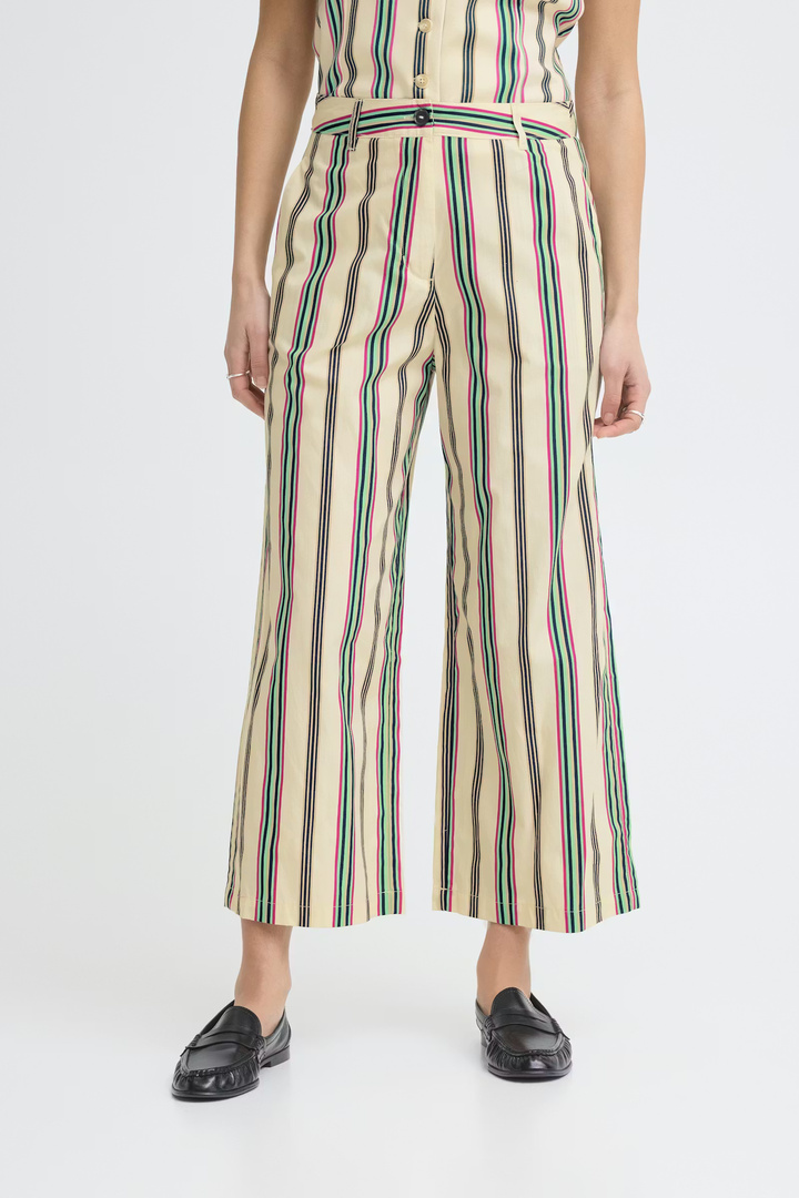 IHLEANNA Pants Multi Stripe / White
