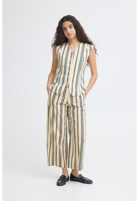 IHLEANNA Pants Multi Stripe / White