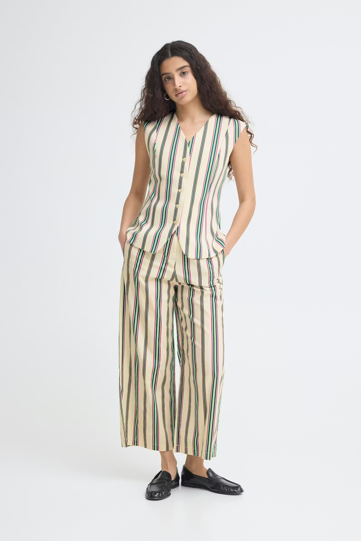 IHLEANNA Pants Multi Stripe / White