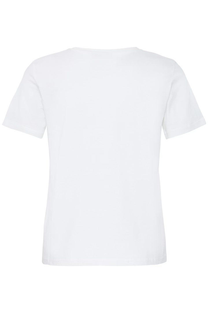 IHCAMINNA T-shirt Cloud Dancer/Light Grass Green / White