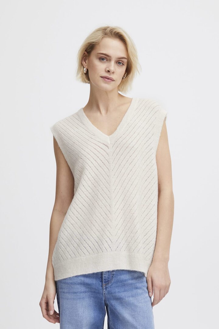 KNITTED PULLOVER Cloud Dancer 
