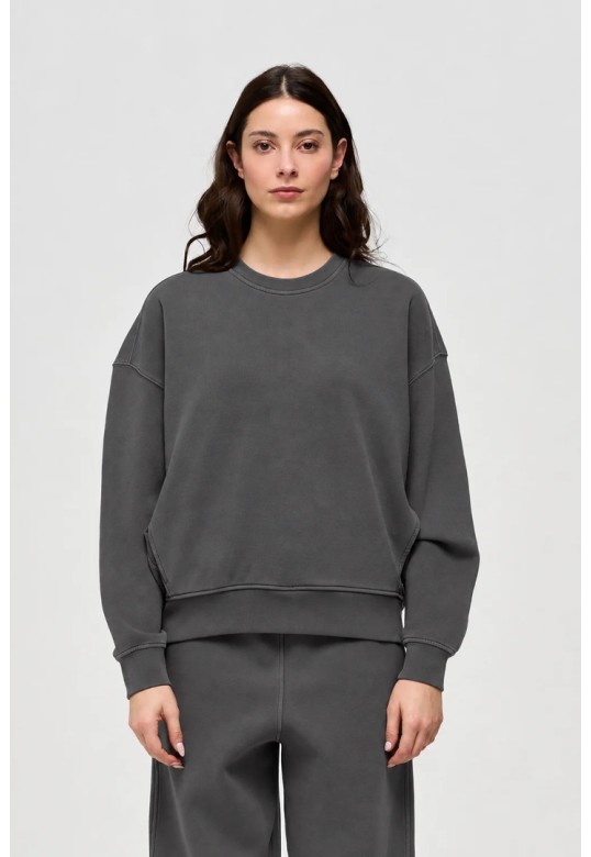 AVORI - OVERSIZED CREW NECK SWEATSHIRT IRON GATE