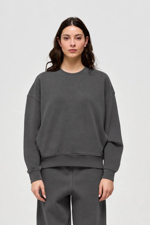 AVORI - OVERSIZED CREW NECK SWEATSHIRT IRON GATE