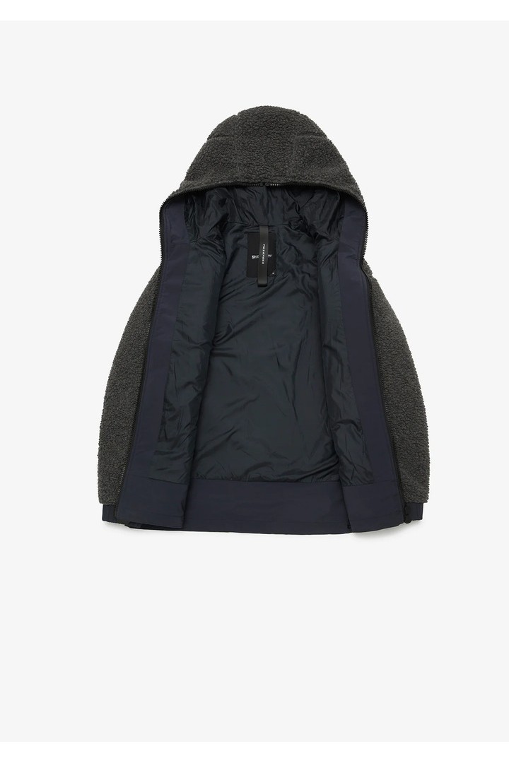 PEEBLES SHERPA HOODED JACKET QW493-02 DARK GREY