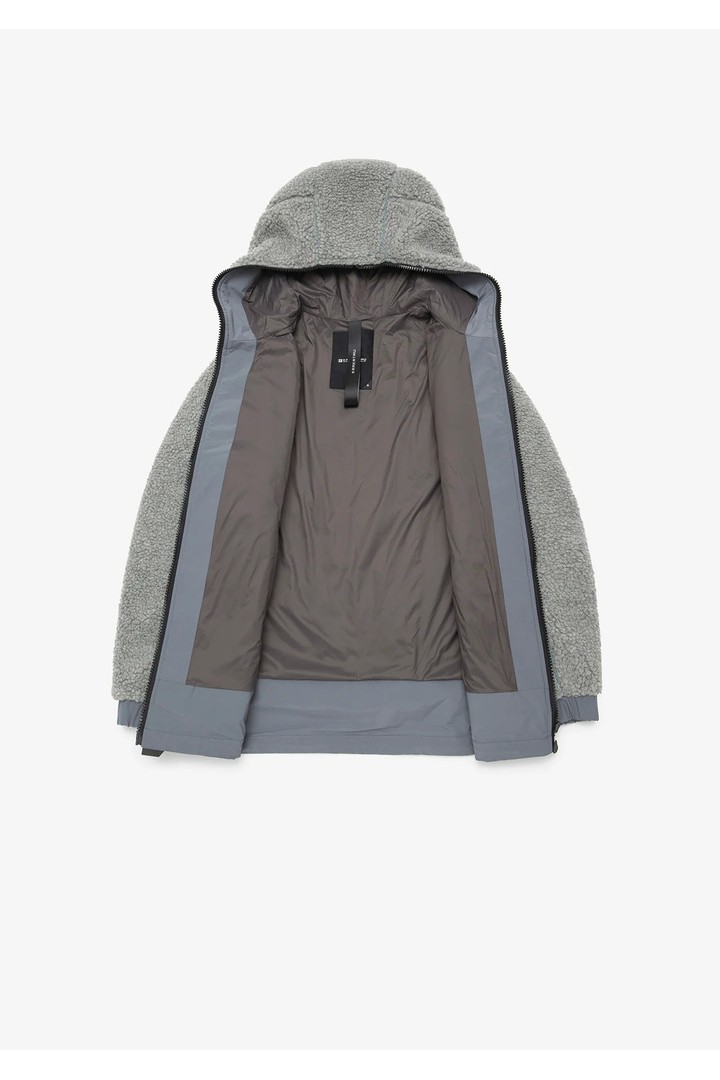 PEEBLES SHERPA HOODED JACKET QW493-32 GREY