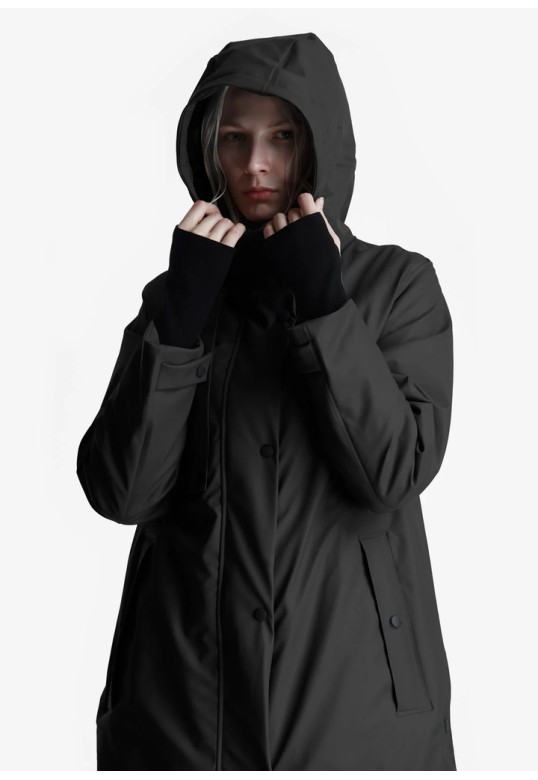 MENTAT PADDED RAINCOAT WITH WELDED SEAMS QW496-1 BLACK