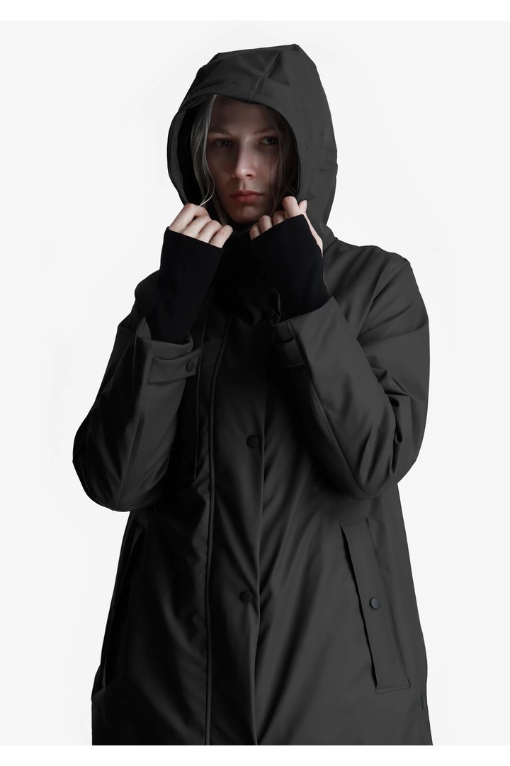 MENTAT PADDED RAINCOAT WITH WELDED SEAMS QW496-1 BLACK