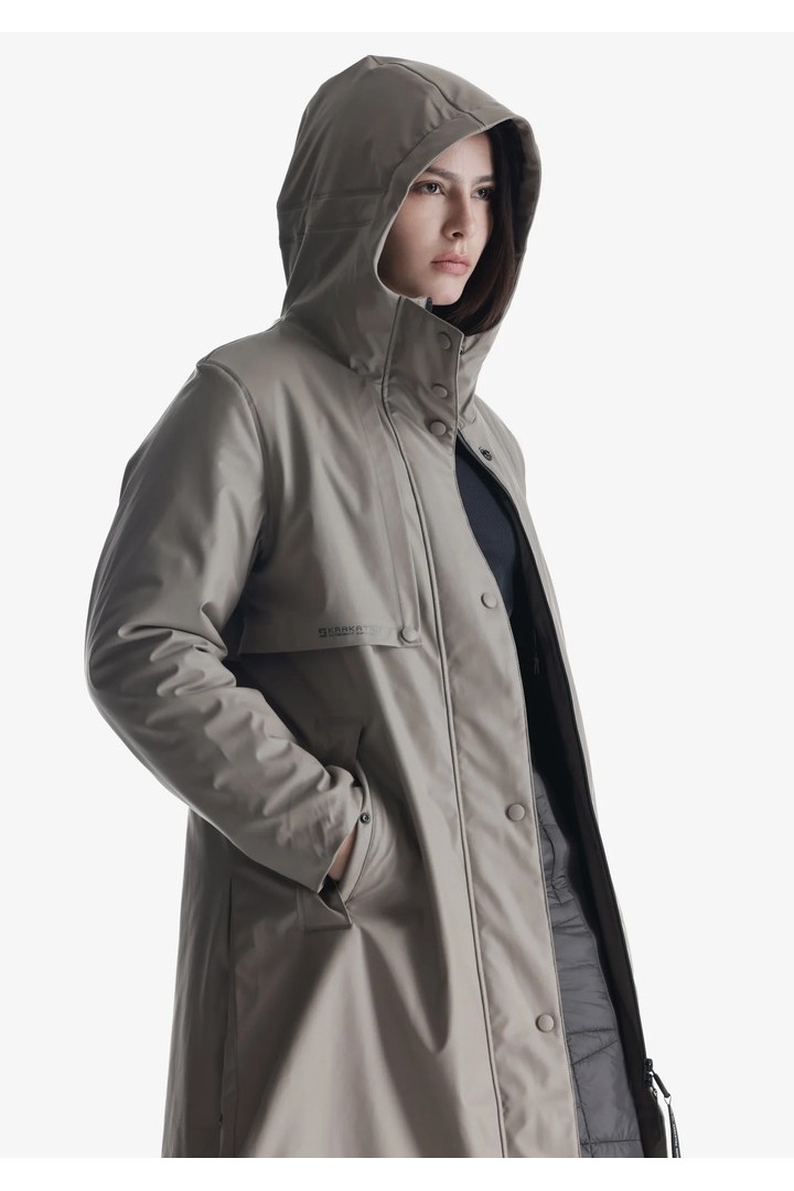 MENTAT PADDED RAINCOAT WITH WELDED SEAMS QW496-810 LIGHT TAUPE